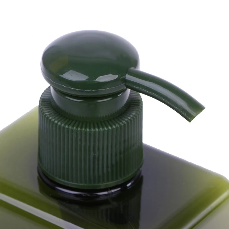 OEM OEM 250ml 450ml 650ml Green Square Thick Wall PETG Lotion Pump Bath Shampoo Bottle Container