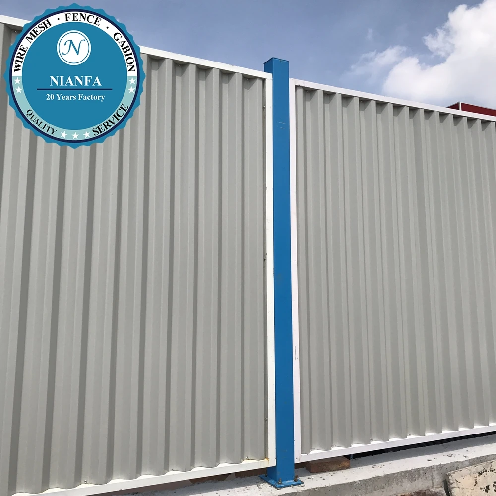 Corrugated Sheet Free Standing Temporary Steel Hoarding Panel Fencing