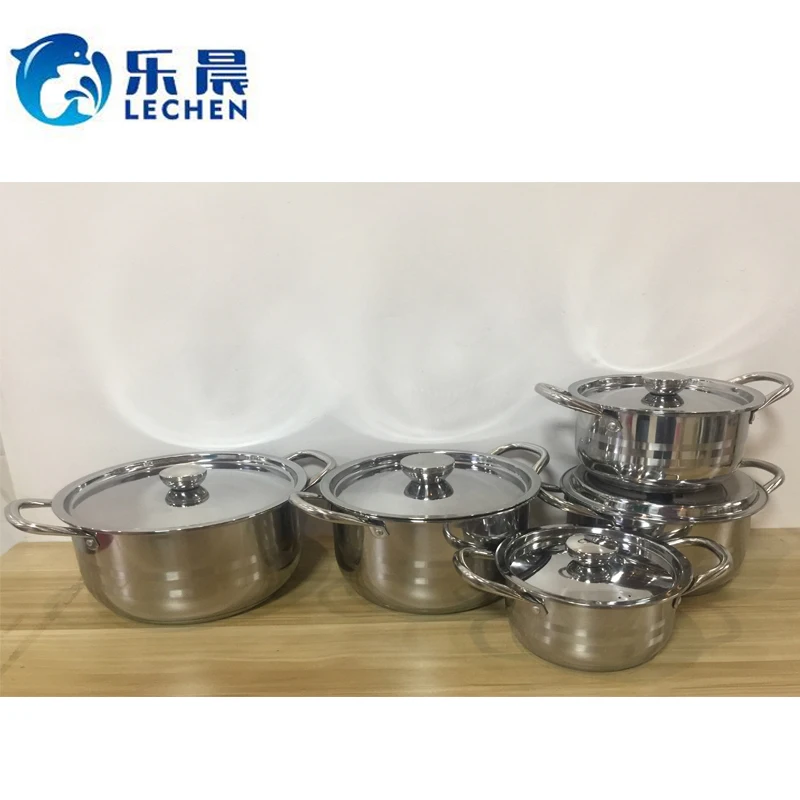 Extra Thick Double Bottom  Pot  Stainless Steel Cooking Pot Cookware Set Set Stainless Steel Stock Pot 16cm-24cm/22cm-28cm/26cm-