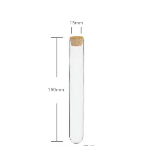 Round bottom glass test tube factory direct wholesale 15*150mm test tube with cork