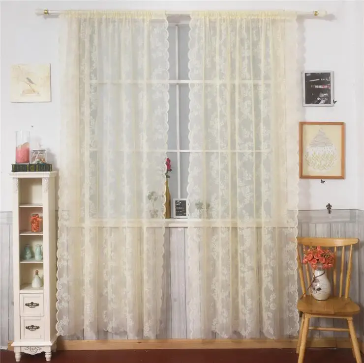 Bonfull Yarn Warp Knitting Lace Curtain Cheap Wholesale Window Sheer Curtains Elegant Curtain Fabrics