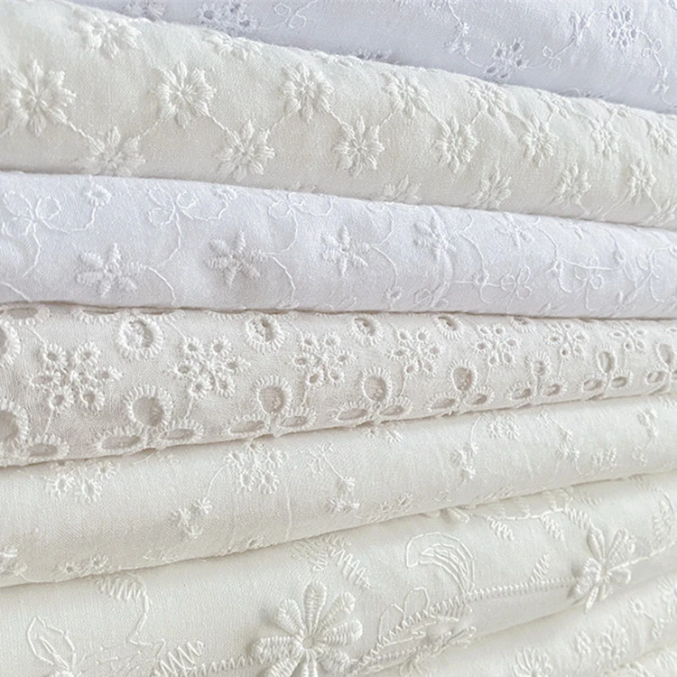 Wholesale Poplin Home Textile Fabric For T-Shirt Flowers Jacquard Fabric 100% Cotton Lace Fabric