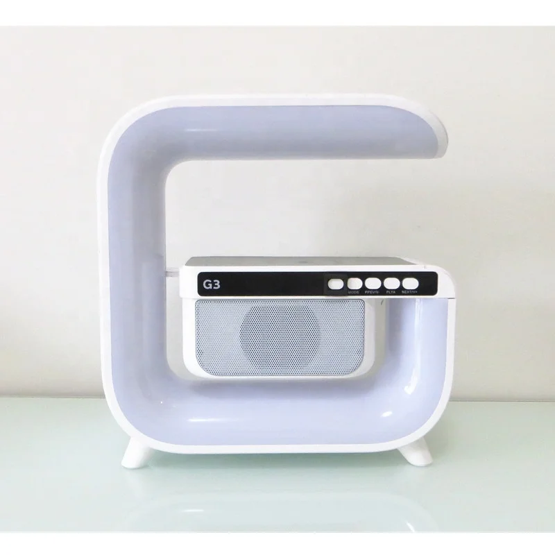 Lonvel New Product Multifunction Lamp With Wireless Charger Stand for Phone Alarm Clock G Shape Smart Speaker G3 RGB Changing