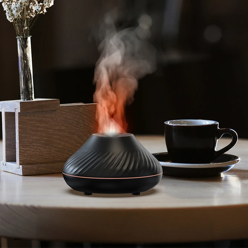 LED Mini Fire Aroma Diffuser Flame Humidifier Aromatherapy Fire Volcano Humidifier