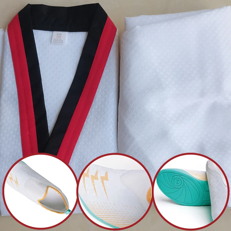 Hot WTF Big Mesh Dobok Uniforms & Taekwondo Shoes for competition and training