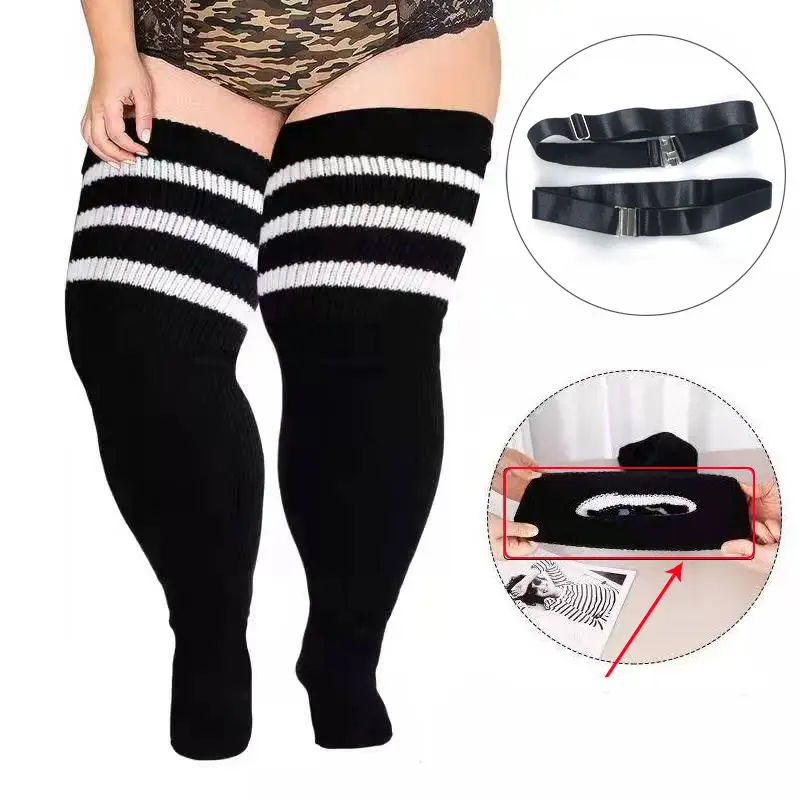 High Quality Thick Lady Woman Extra Long Real Plus Size Womens Thigh High Socks for Thick Thighs