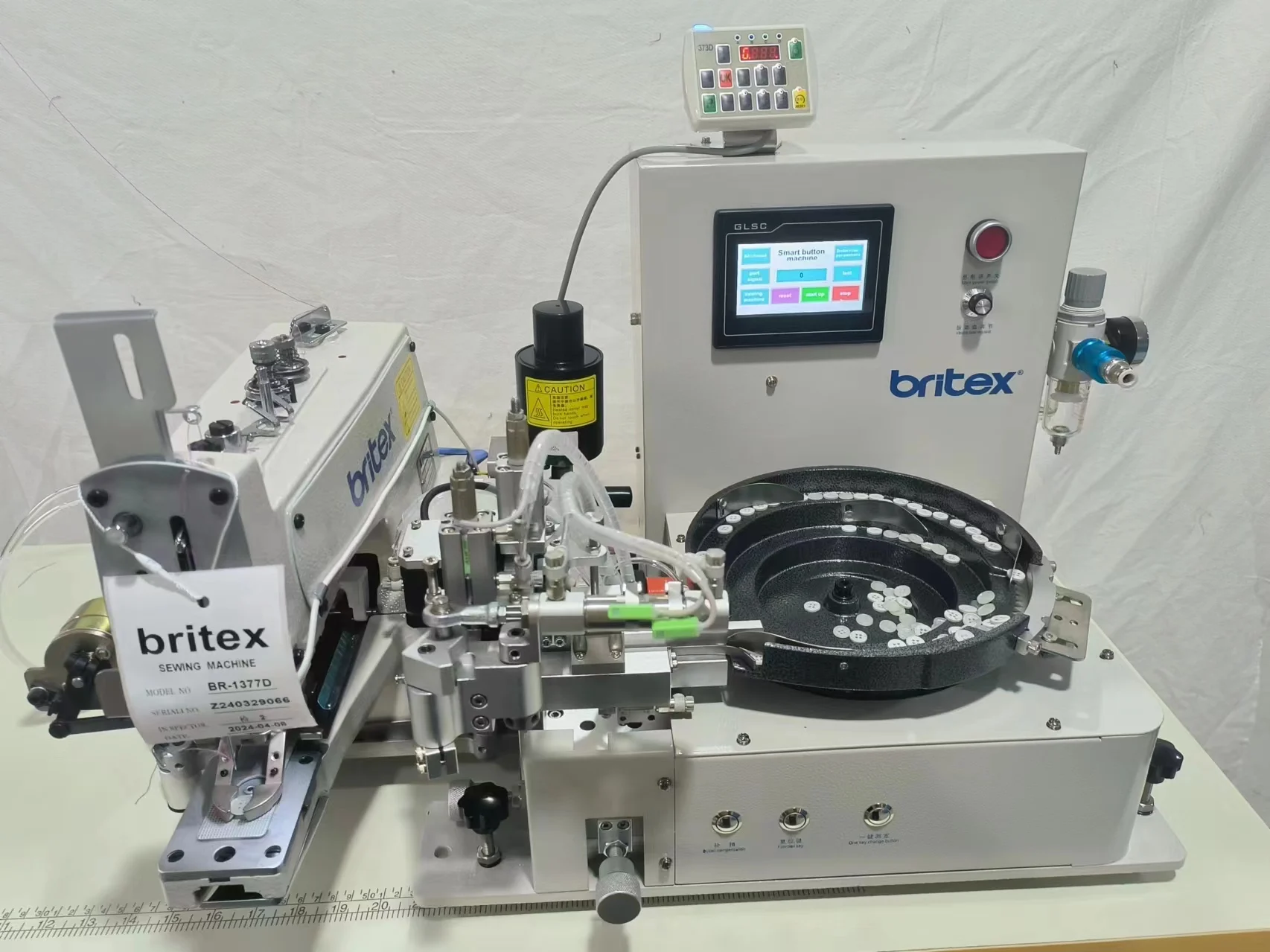 BR-1377D-SK Button Attaching sewing machine  with automatic feeder device