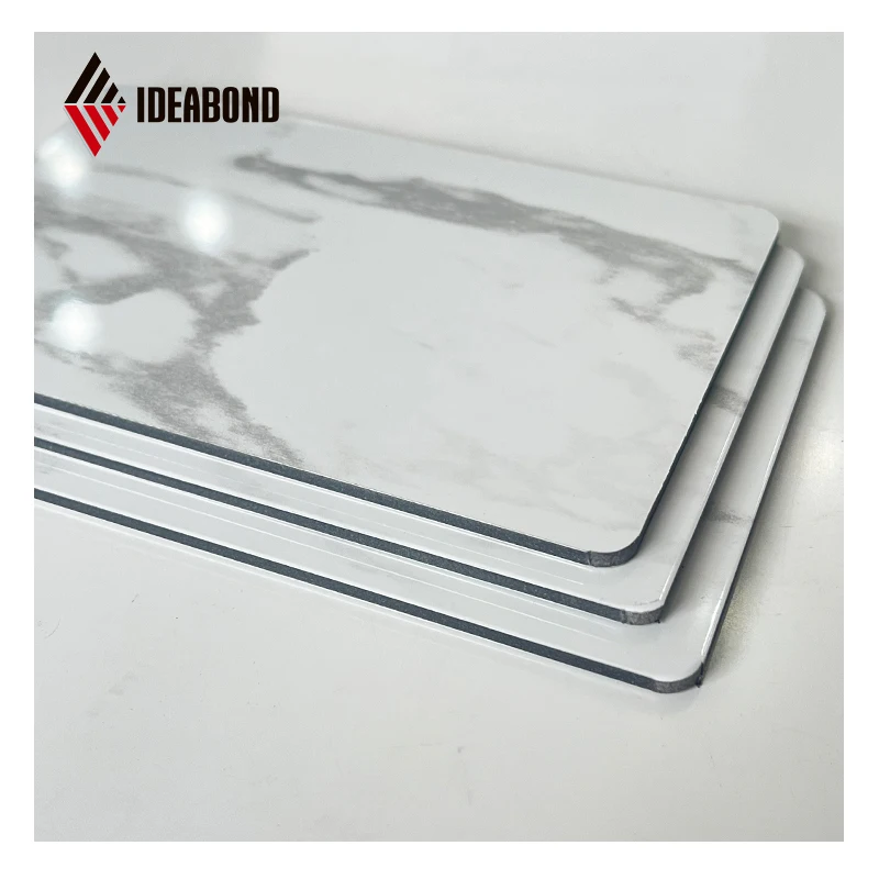IDEABOND Golden Supplier Marble Exterior Wall Stone Pattern Cladding Designs 4X0.35mm PVDF Coating Aluminum Composite ACM Sheets