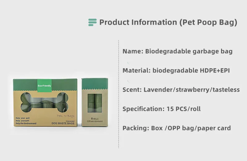 Thickening durable environmental protection Eco-friendly Bone dog poop bag poop bags biodegradable dog poop bag dispenser
