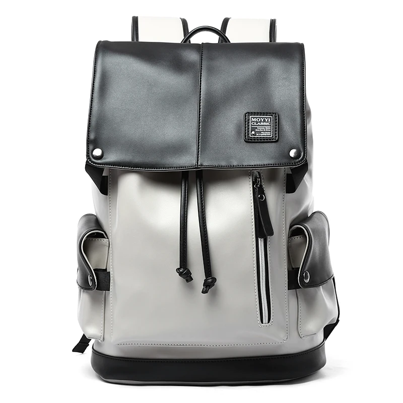 Pu Leather Laptop Backpack College School Bags Travel Backpack For Men Leather backpack