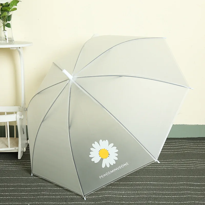popular sale rain umbrella logo flower printing atomatic clear printing poe transparent umbrella