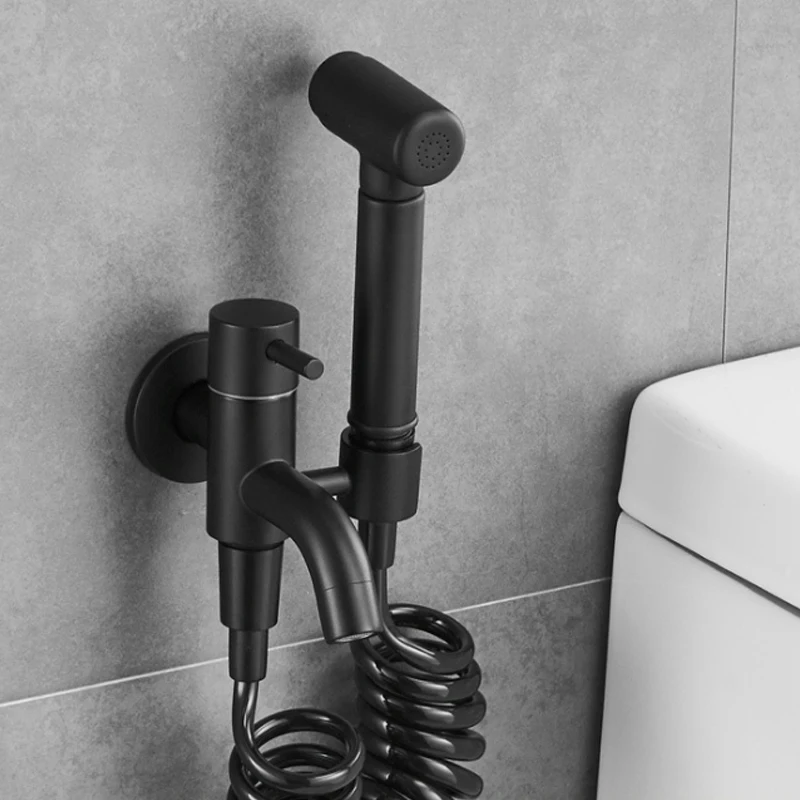 Black Handheld Toilet bidet sprayer set Kit Brass Hand Bidet faucet for Bathroom hand sprayer shower head self cleaning