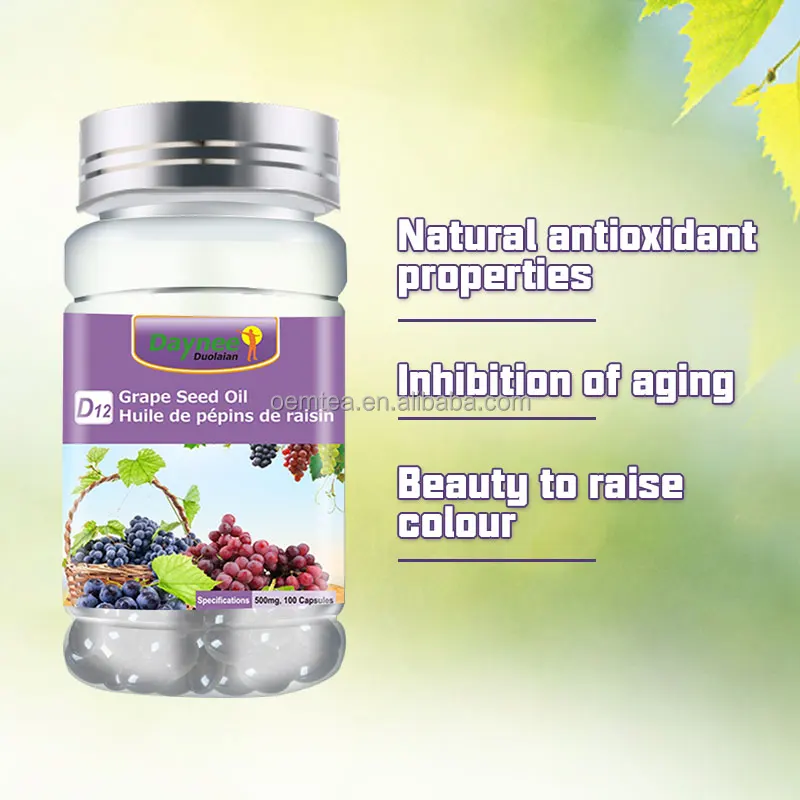 Grape Seed Oil Capsule Beauty Care Herbal Supplements Grape Seed Extract Soft Capsule
