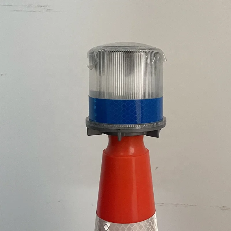 Blue solar led traffic cone blinker warning light