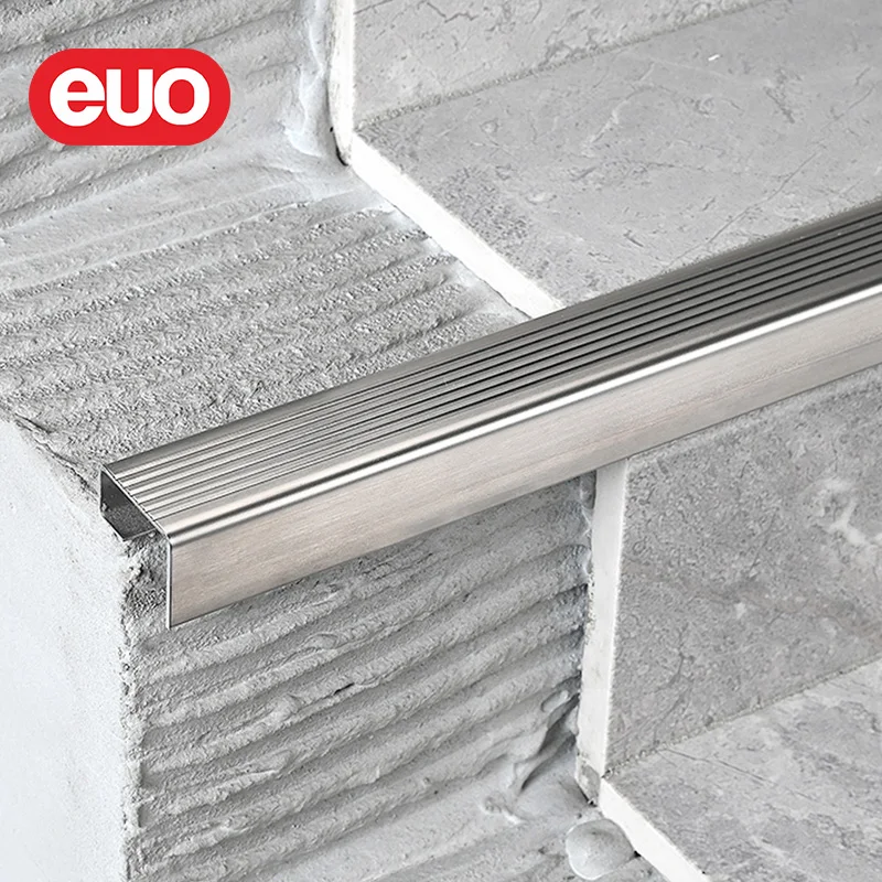 euo stair nosing standard in stainless steel step nosing metal stair nosing for concrete steps