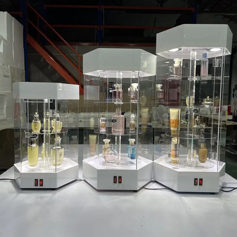 Пользовательские светодиодный свет акриловый витрин стеклянный шкаф магазин витрина
