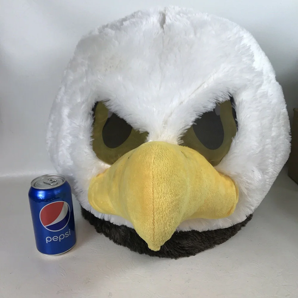 1528 Wholesale Big Heads Bald Eagle Full Head Mask Halloween Custom Costume Mascot ODM OEM Plush Stuffed Animal Toy Eagle Mask