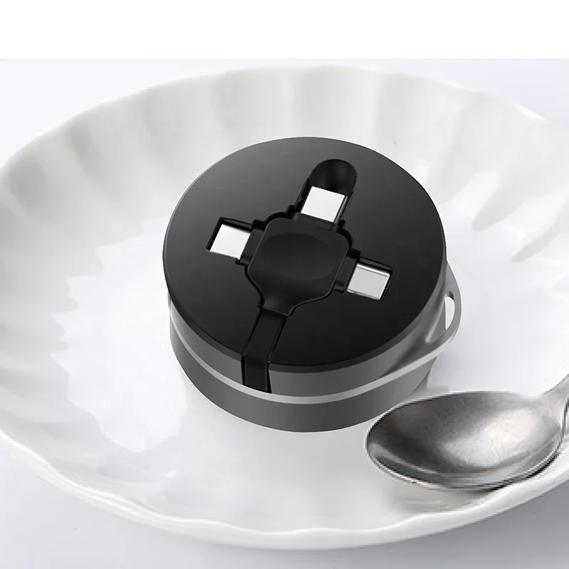 
Huien 3 in 1 two side pull retractable usb multi charging cable for iphone for android for type C 