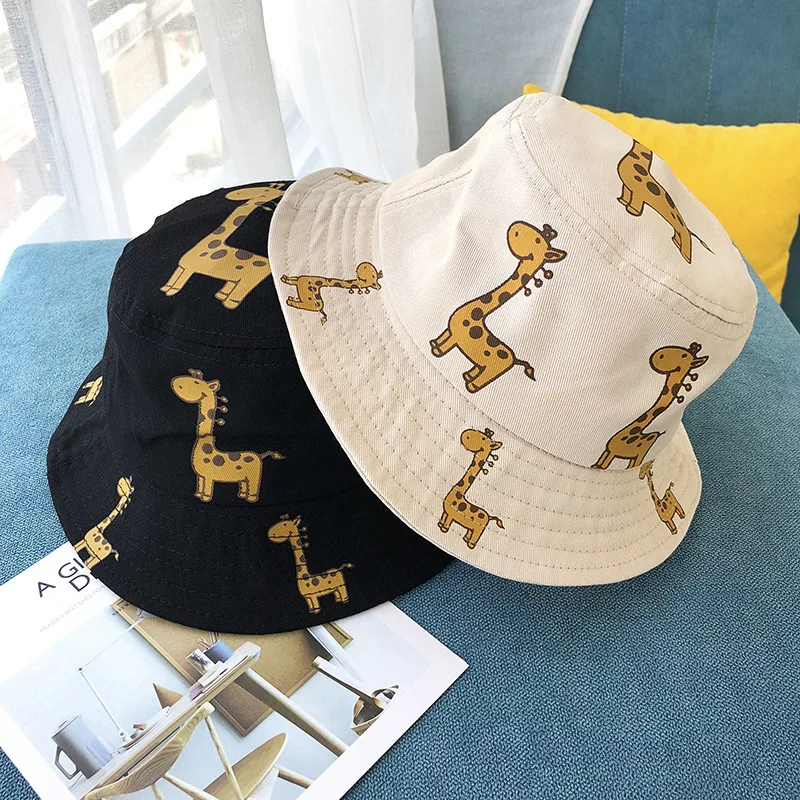 1-3 Years Age Kids Animal Pattern Hat Children Summer Giraffine Design Bucket Hat