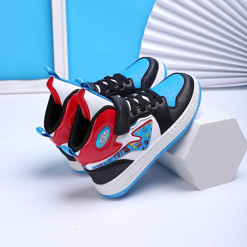 New Light Children Sport Shoes Fashion Boys Basketball Shoes Breathable Spring Autumn Kids Running Shoes Blue