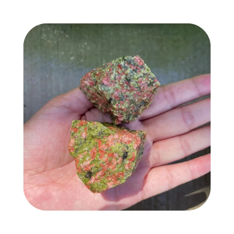 crystals wholesale bulk semi-precious stone jewelry natural green crystal rough Unakite quartz raw for garden fengshui decor