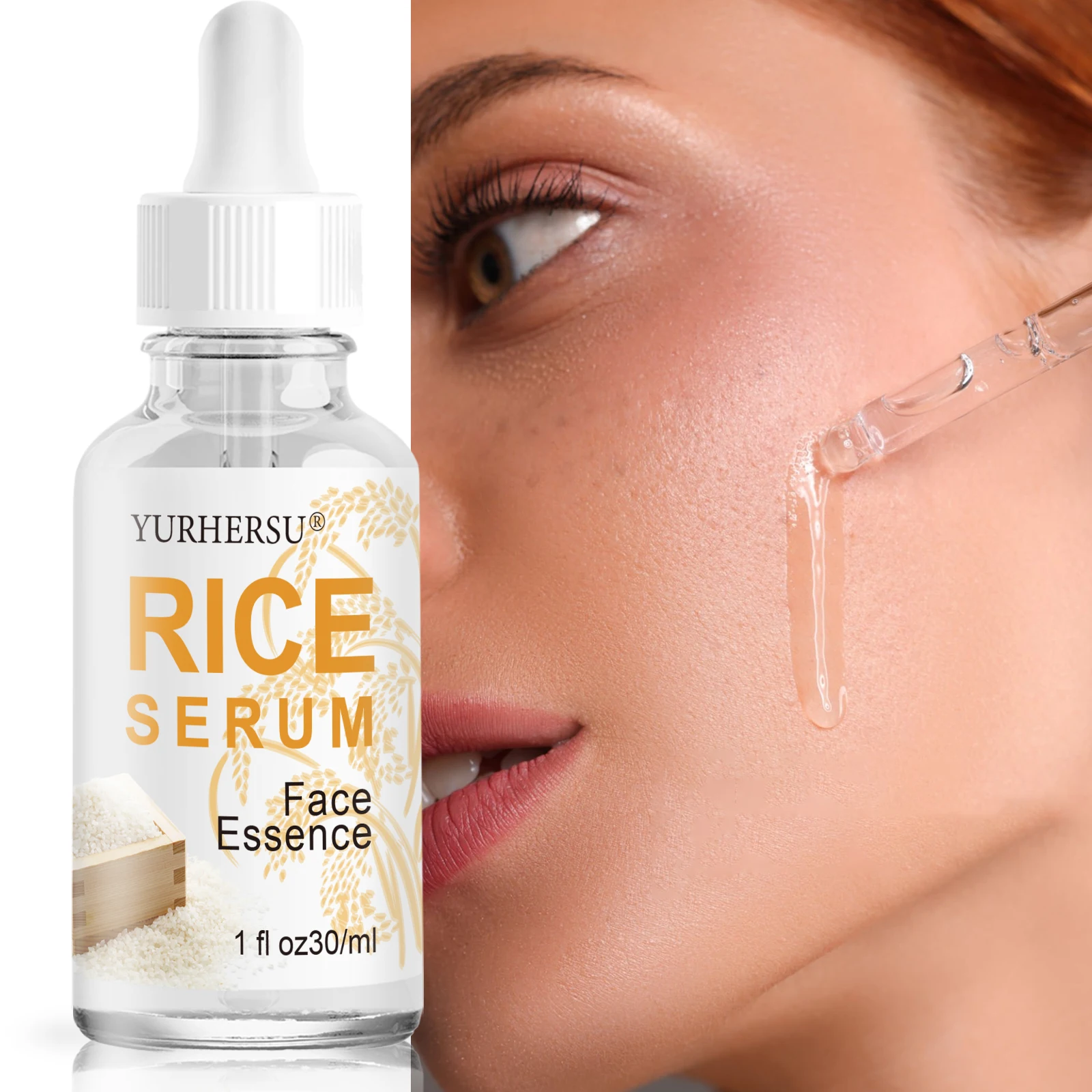 YURHERSU OEM Customized Korean Skin Care Deep moisturizing Face Rice Serum