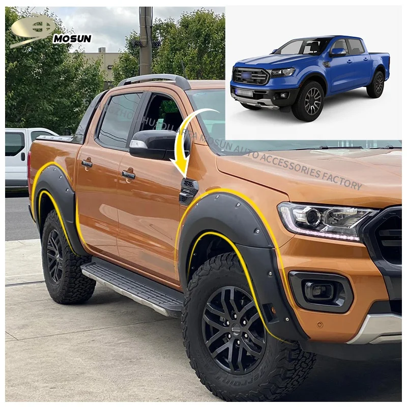 ABS Fender Flare For FORD RANGER T8 2019-2022 Bolted wheel arch Pocket Rivet Eyebrow Protector Other Exterior Accessories