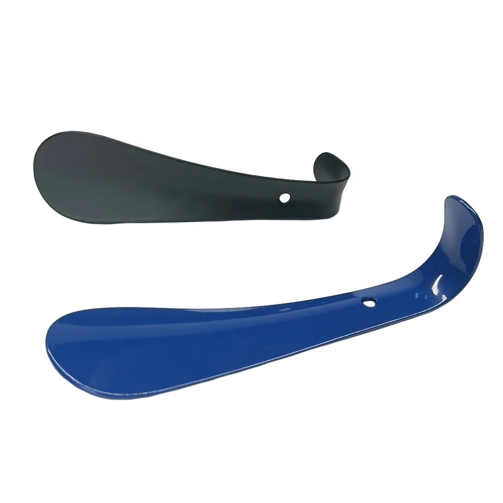 Strong shoe wearer short metal shoehorn portable shoe pump lazy old people color painted stainless steel shoe horn - MH01SEC