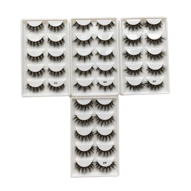 Натуральные накладные ресницы длинный макияж 3d норковые для наращивания 5 пар ресниц