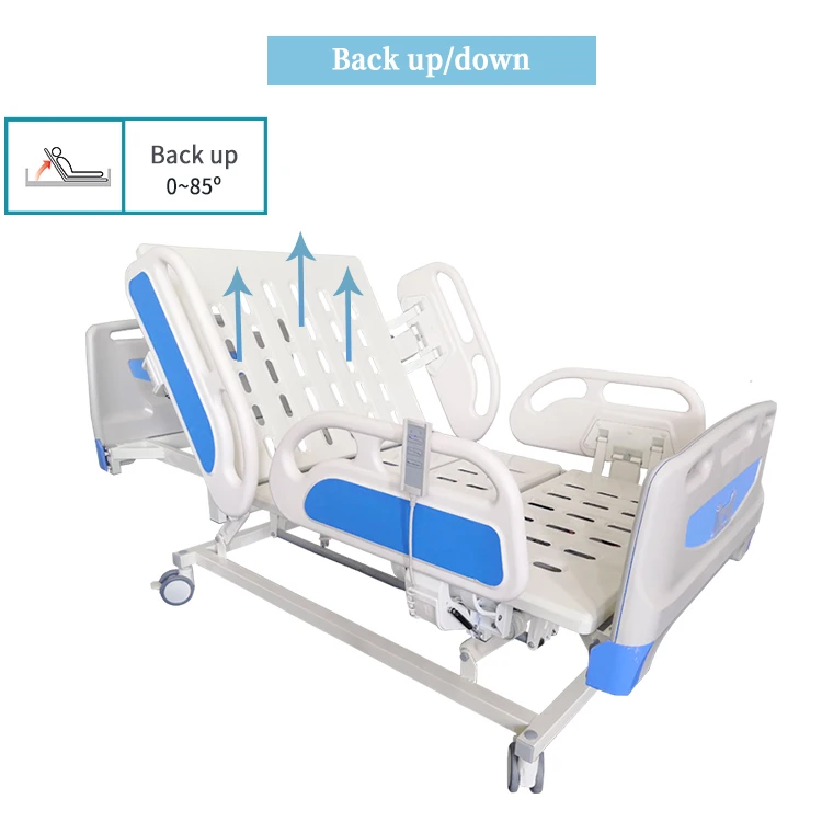 Punched steel board aluminum side rail ABS head&footboard three functional electric bed