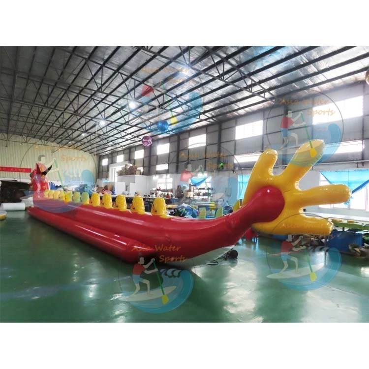 China Factory Direct Inflatable Dragon Boat , Water Sports Inflatable dragon Boat For Jet Ski