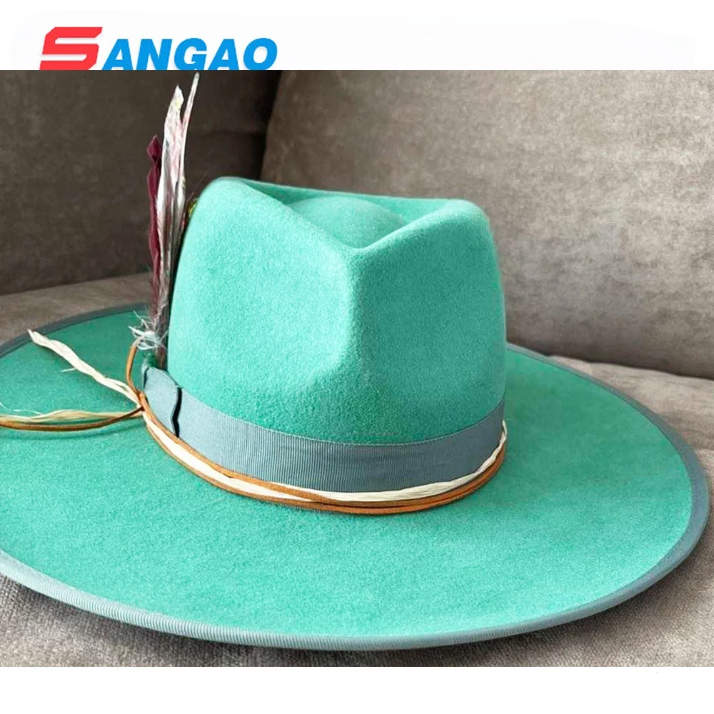 cheap cowgirl hats  felt cowboy hats  hoods with fashion women accessories fedora large brim