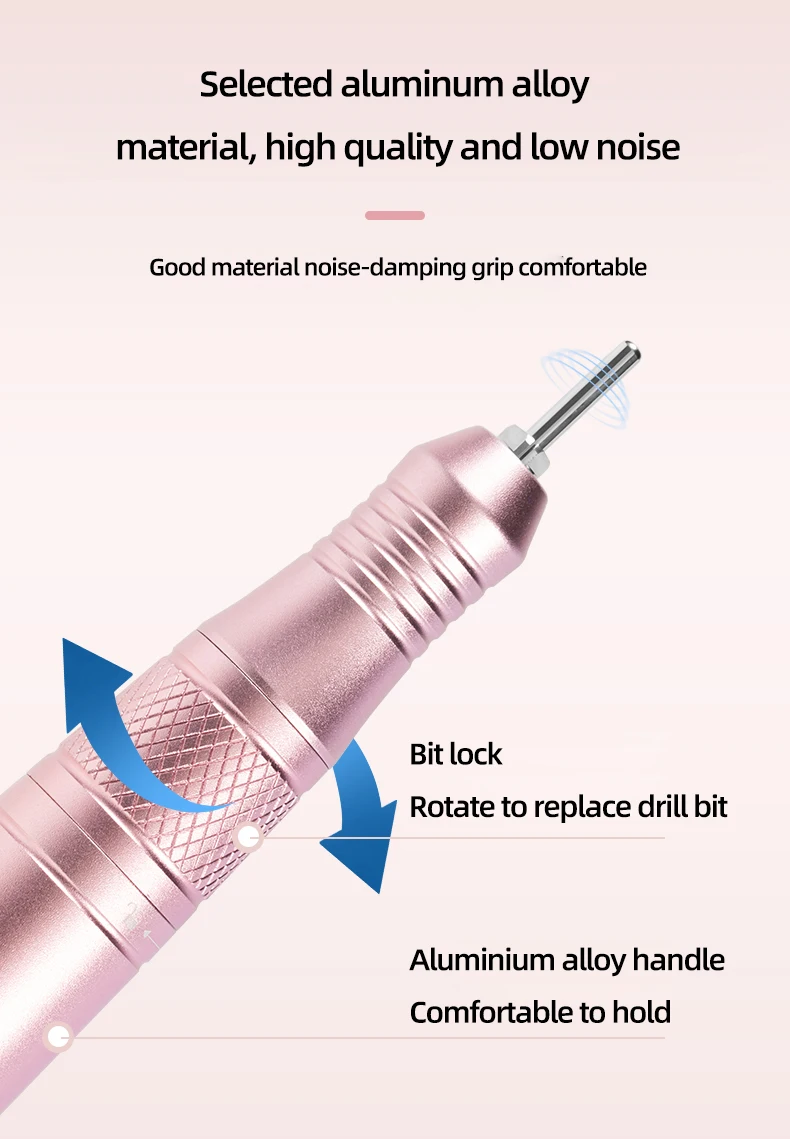 Wholesale LED Display Electric Nail Drill Rechargeable Nail Drill Machine 35000RPM Professional Manicure Machine USB Cable 5V1A