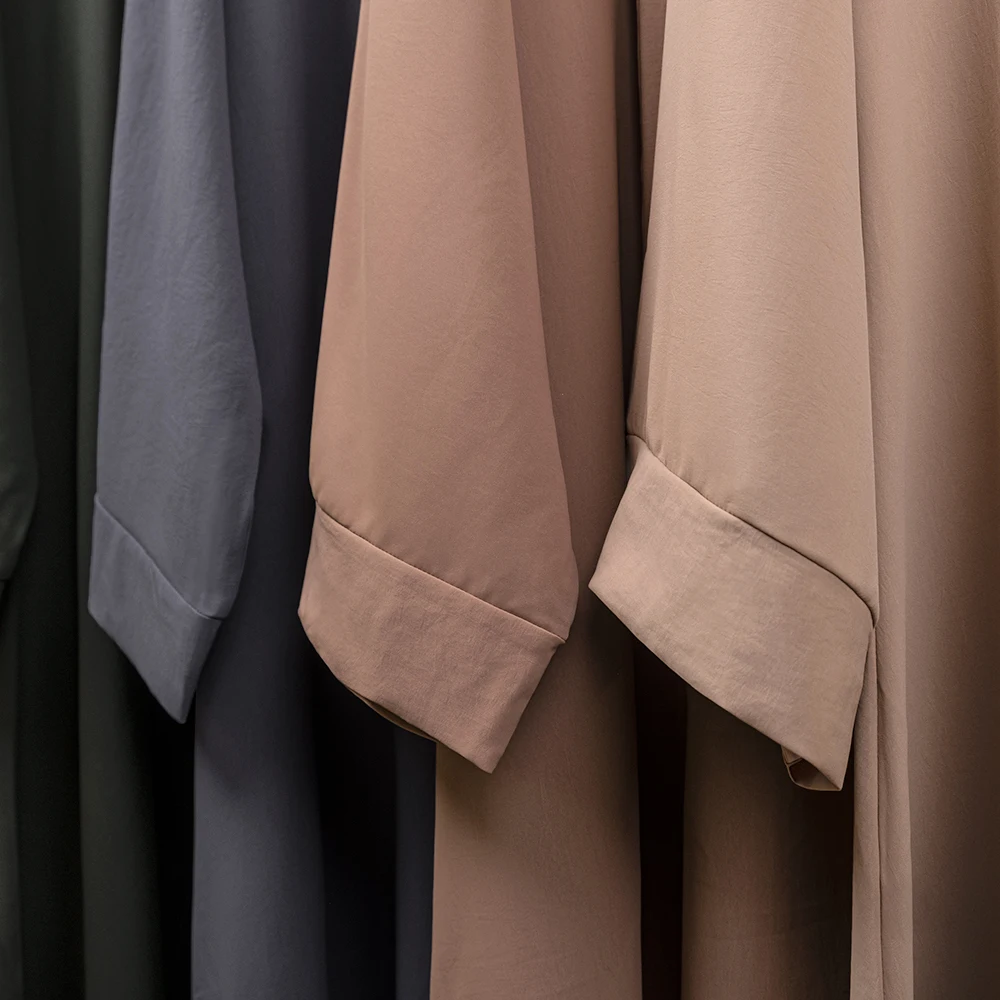Dubai Solid Color Modest Cheap Nida Fabric Used Abaya Bale Islamic Clothing Black Abaya for Girl Women Muslim Dresses