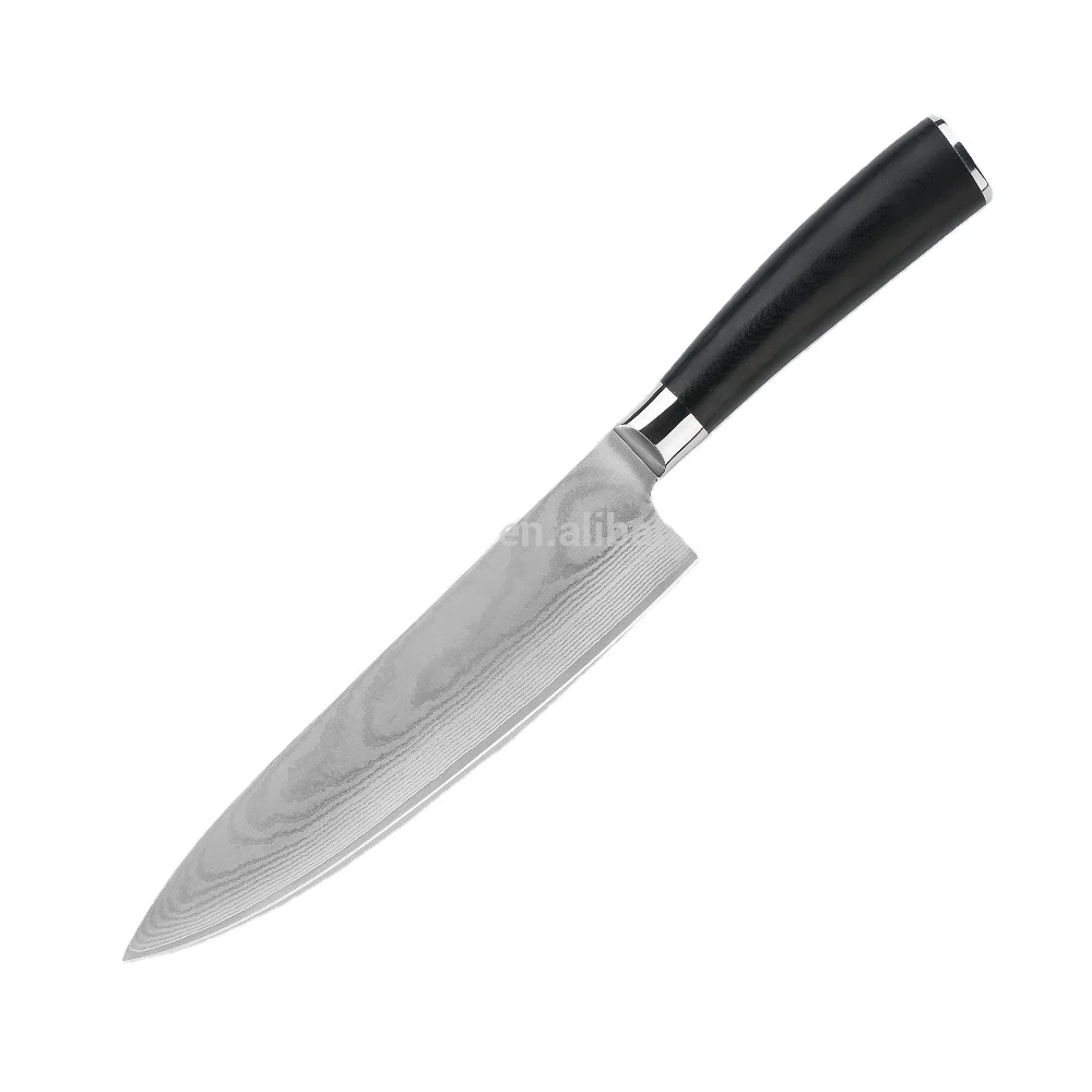 
 Luckytime Professional 10cr15comov Damascus with 67 Layers Steel 8 Inch Chef Knife with Micarta Handle , Japanese Style Knife  
