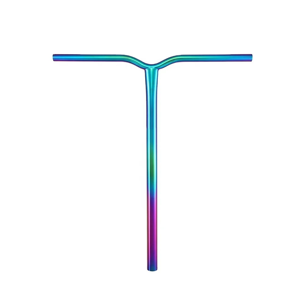 Huoli Custom Neo Chrome Y-Shaped Gold Scooter Bars Titanium Chromoly Stunt Scooter Bars ISO Certified for Kick Scooters