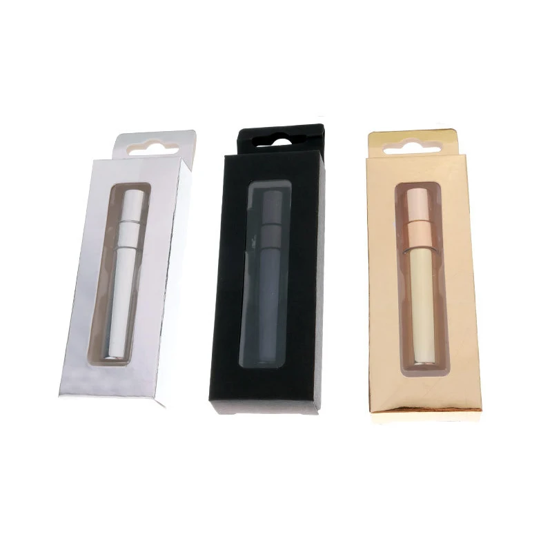 Hoe Sale Customized Paper Box For Perfume White Black Cardboard 3ml 5ml 10ml Eco Friendly Vial Perfume Sample Cards Packaging