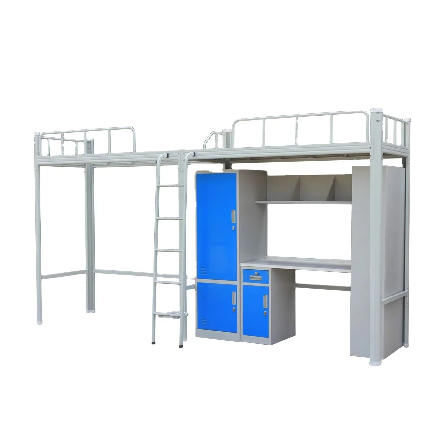 Metal Locker Bed Steel Bunk Beds Bedroom Use Customized Manufacture Cheap Price Desk and Wardrobe