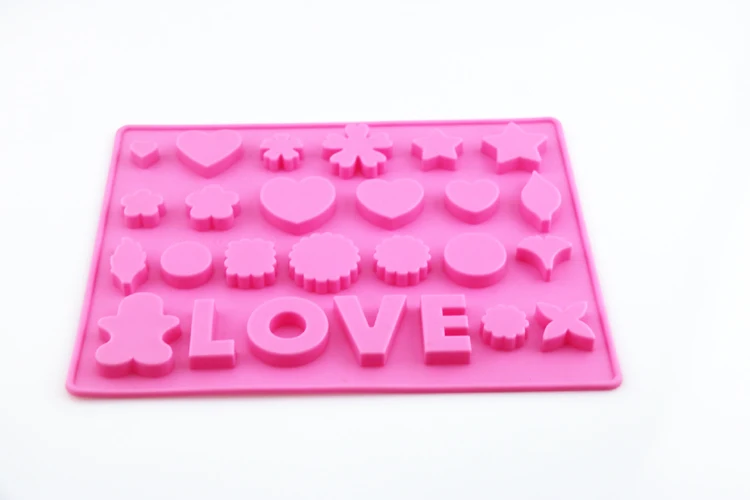 26 cavity Love letter Silicone Chocolate molds Heat Resistant Food grade Silicone Cake mould 3d for molding makers