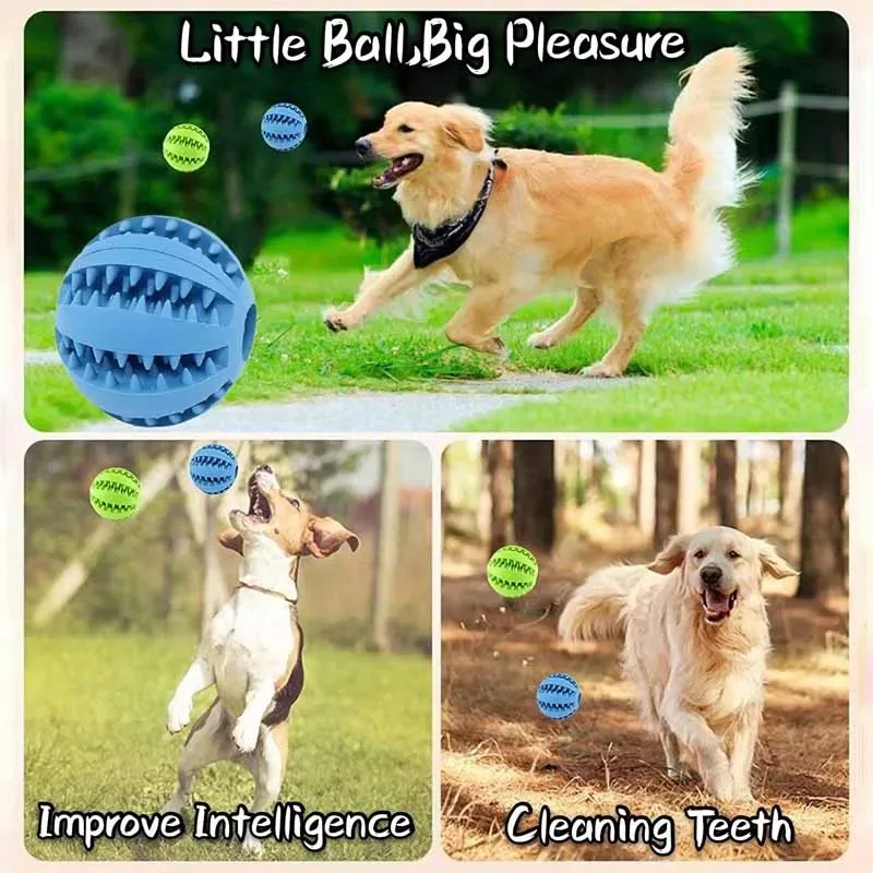 5cm Natural Rubber Pet Dog Toys Dog Chew Toys Tooth Cleaning Treat Ball Extra Tough Interactive Elasticity Ball For Pet Products