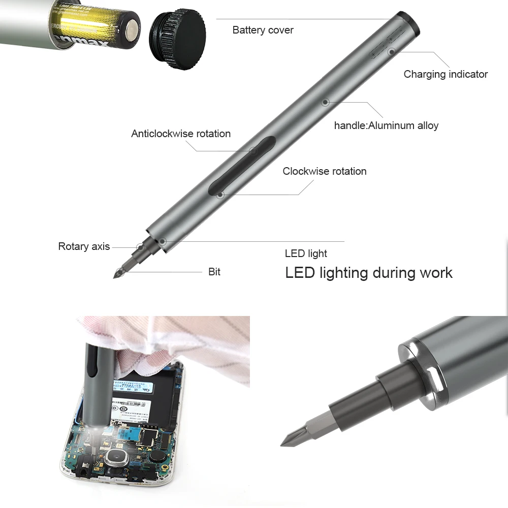 Mini Electric Screwdriver Pro Mini Cordless Small Electric Screwdriver For Phone Xbox PC Toys Camera Precise Repair Tool