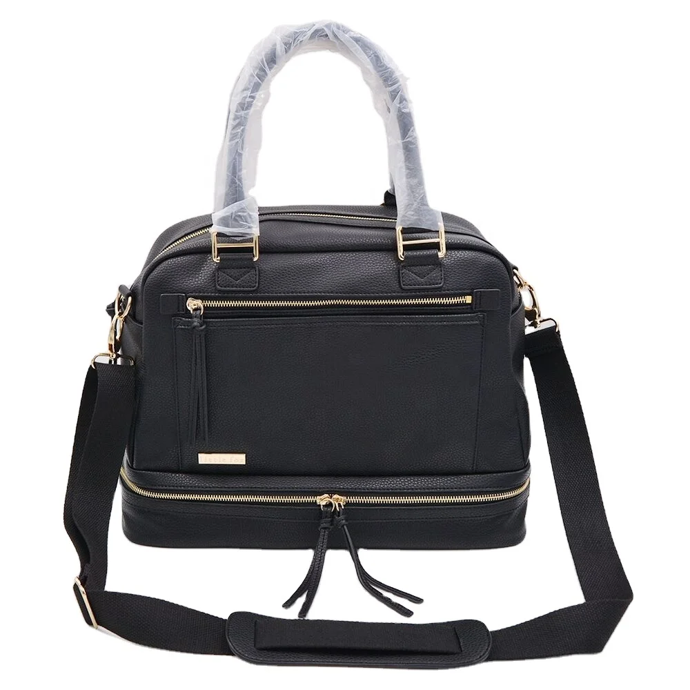 Hand-made Multi Function Large Capacity Nappy  Mommy Tote Leather Diaper  Bag Nappy Bag Baby Designer Diaper Bag Tote