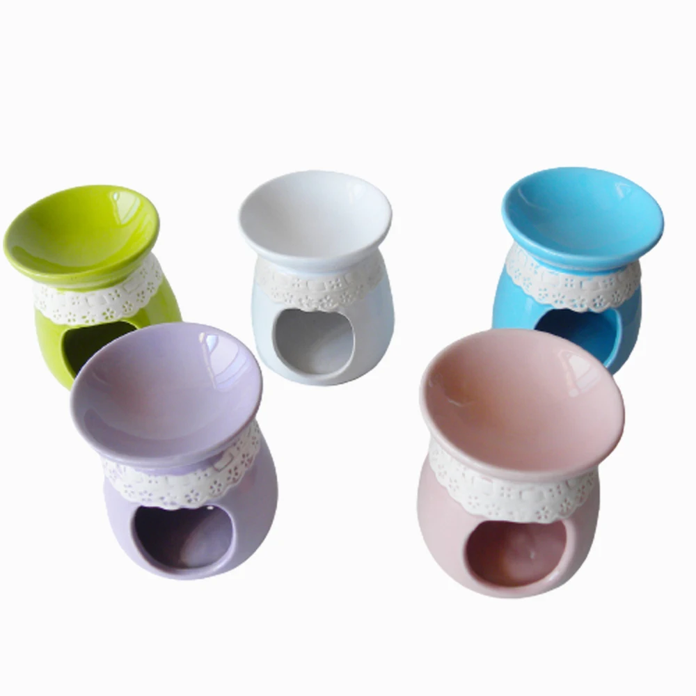 Heart Design Hot Sale Ceramic Candle Melt Holder Fragrance Ceramic Wax Warmer Oil Burner