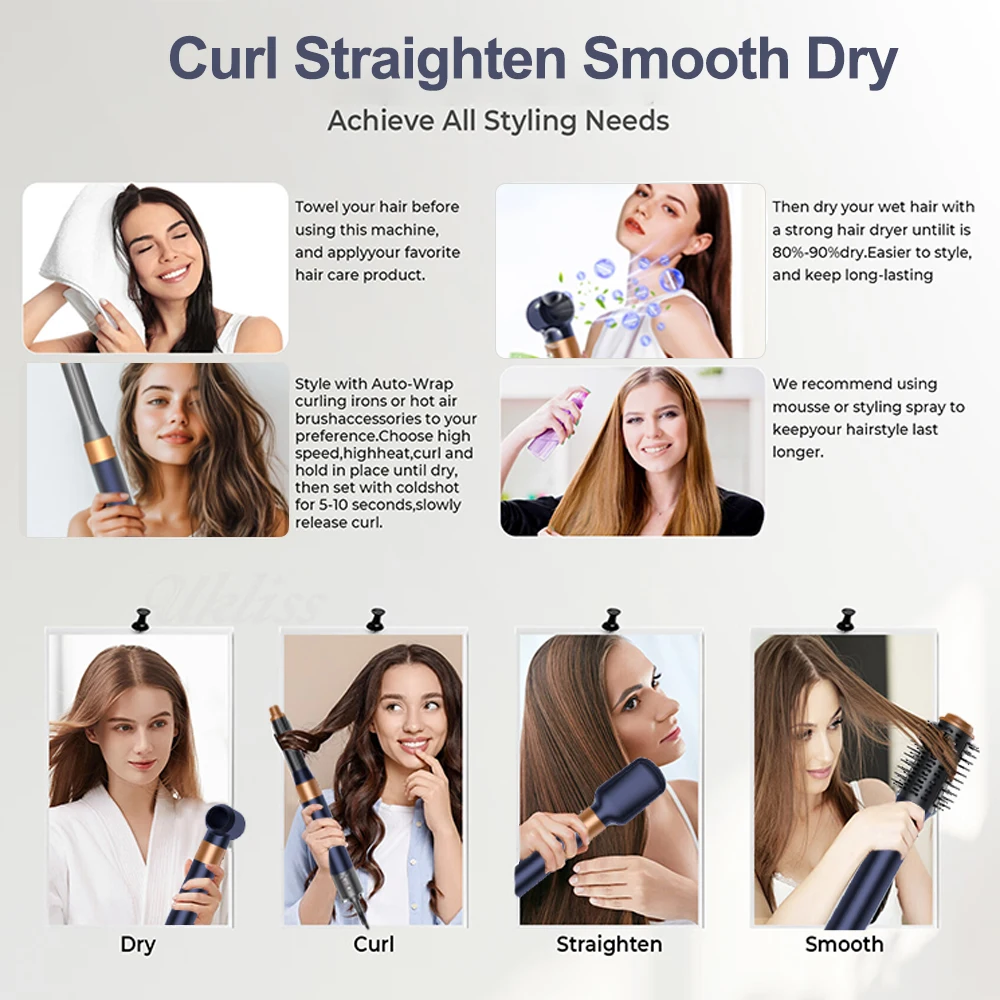 Hot selling wholesale Professional  hair dryer one step high speed hot brush hair straightener for fashion hairstyles