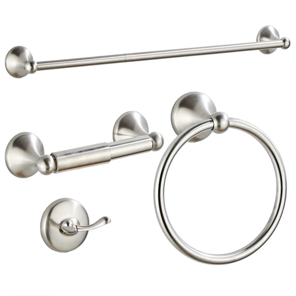 Bathroom Accessory Set 4 Piece Toilet Paper Holder,Towel Hook Stainless Steel,Wall Mounted Bathroom Hardware Accessories Set