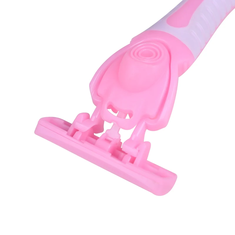 1 handle and 4 Refill Cartridges Disposable Triple Blades Women Razor Body Hair Remover Bikini Blade Pink Ladies Shaving KL3-03W