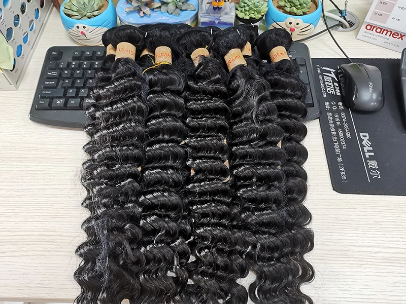  Бразильские пряди с глубокой волной и застежкой натуральные волосы Remy 3 4 кружевной человеческие для наращивания Queen