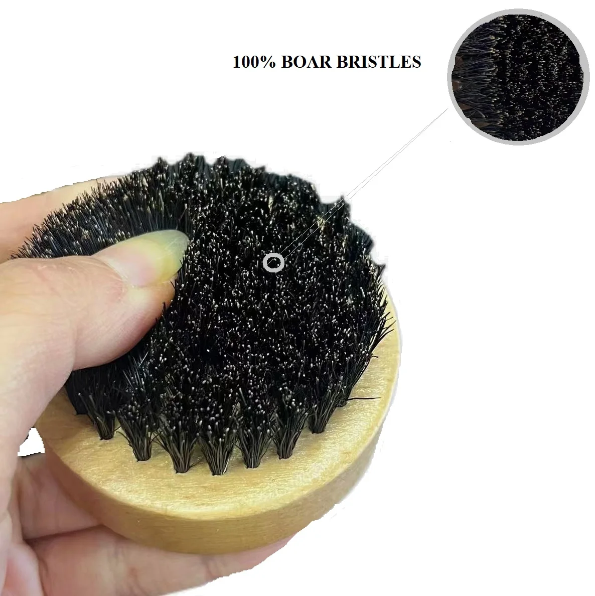 Wholesale Men Beard Care Boars Bristles Whisker Brush Mini Beard Comb Brush