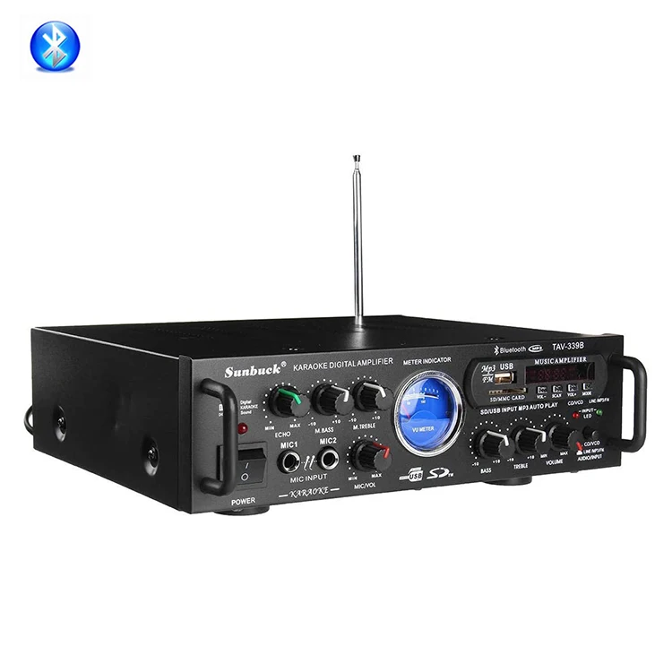 Buy 2 mic input Dual Channel Home theatre system Ktv car digital sound voice audio amplifier price