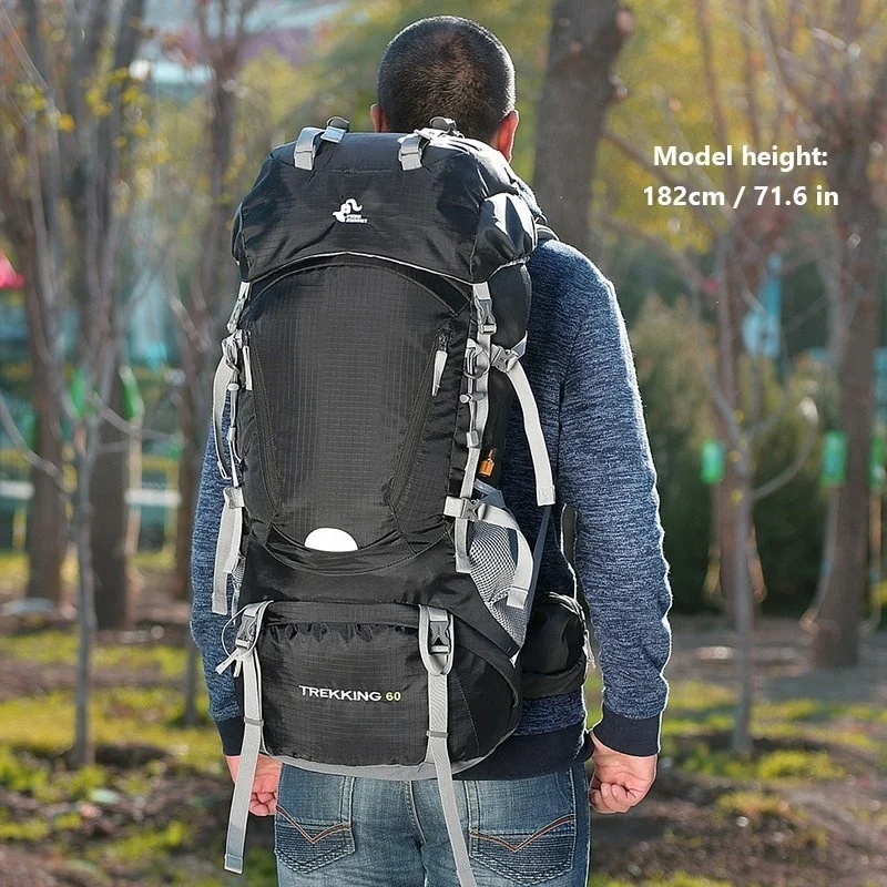 Mountain Backpacks Rain Cover Rucksack Outdoor Trekking Travel 60L Waterproof  climbing backpack